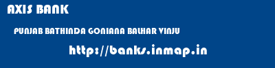 AXIS BANK  PUNJAB BATHINDA GONIANA BALHAR VINJU  banks information 
